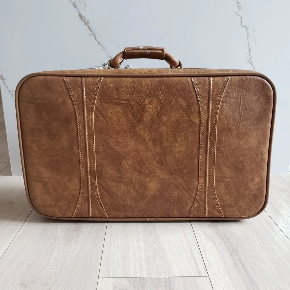 Escort American Suitcase Unisex Large Brown Luggage Works Vintage 1975‎ Carry On